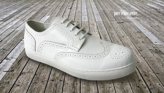 Carved white shoes