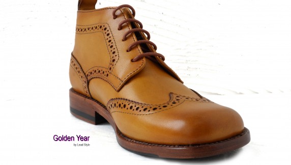 Leather shoes are made by hand